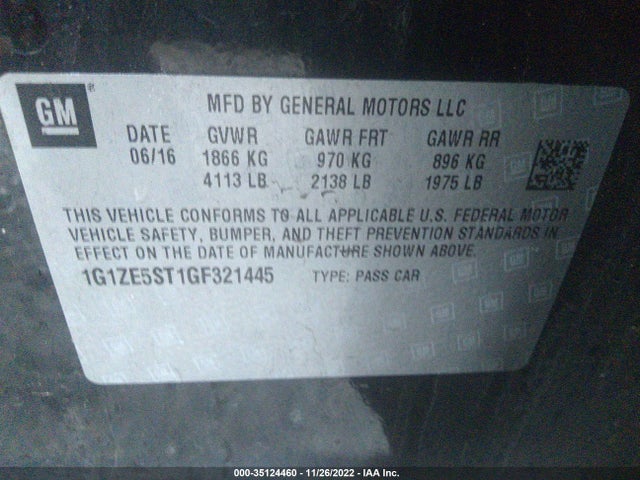 Chevrolet MALIBU LT 2016 1G1ZE5ST1GF321445 Image 10