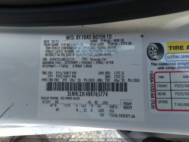 Lincoln MKZ 2011 3LNHL2JC4BR765774 Image 9