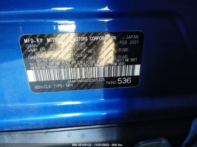 2022 Mitsubishi Eclipse, VIN: JA4ATWAA6NZ005335