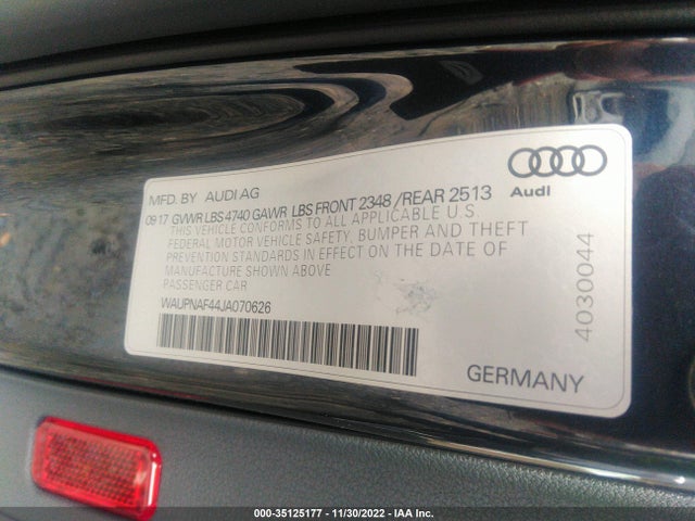 2018 Audi A4, VIN: WAUPNAF44JA070626