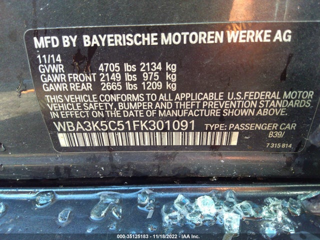 BMW 3 Series 328d Xdrive 2015 WBA3K5C51FK301091 Image 10