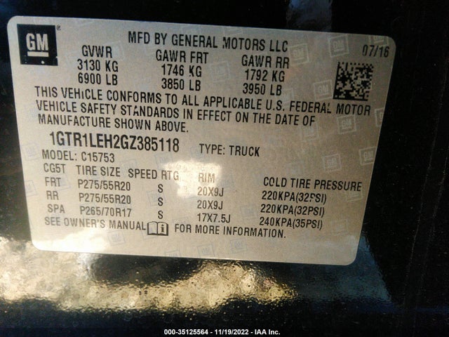 GMC SIERRA 1500 2016 1GTR1LEH2GZ385118 Image 10