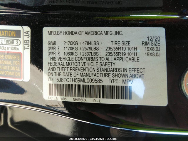Acura Rdx W/technology Package 2021 5J8TC1H59ML009585 Image 9