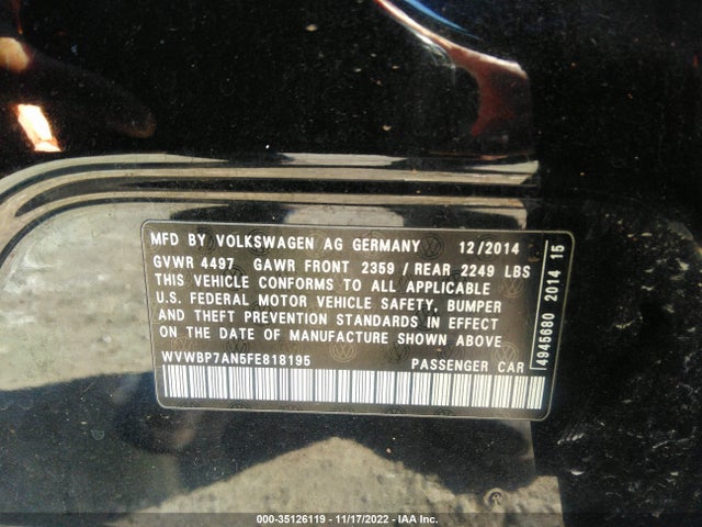 WVWBP7AN5FE818195 Volkswagen Cc R-line