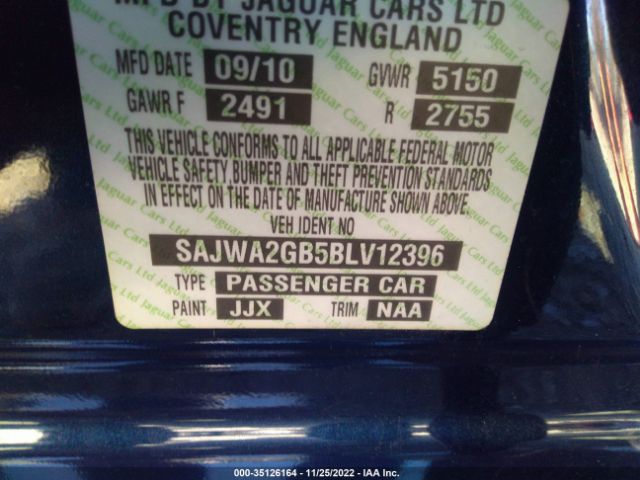 SAJWA2GB5BLV12396 Jaguar Xj Xjl
