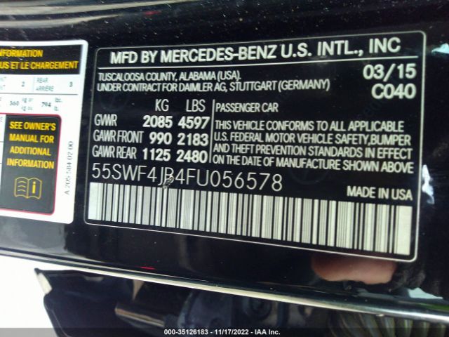 55SWF4JB4FU056578 Mercedes-Benz C-class C 300