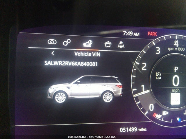2019 Land Rover Range Rover Sport, VIN: SALWR2RV6KA849081