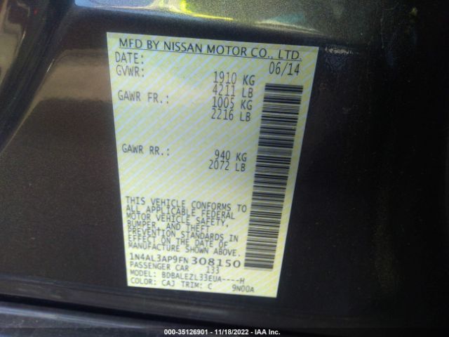 1N4AL3AP9FN308150 Nissan Altima 2.5 S