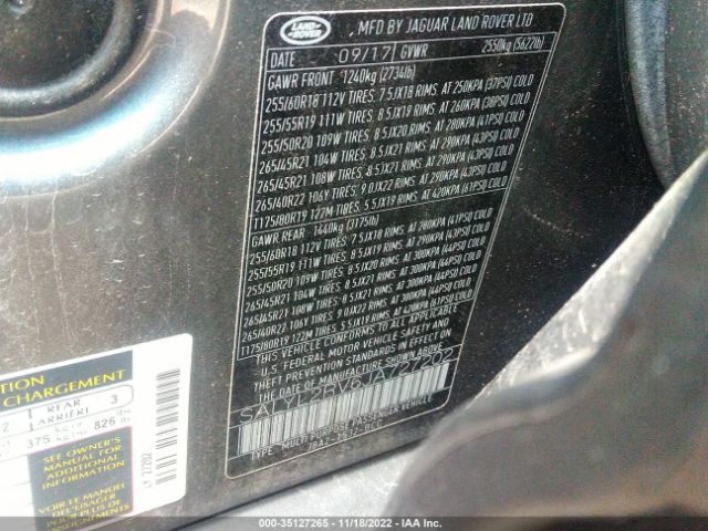 SALYL2RV6JA727202 Land Rover RANGE ROVER VELAR