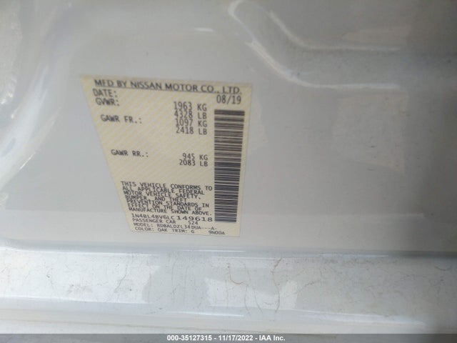 Nissan Altima 2.5 S 2020 1N4BL4BV6LC149618 Image 9