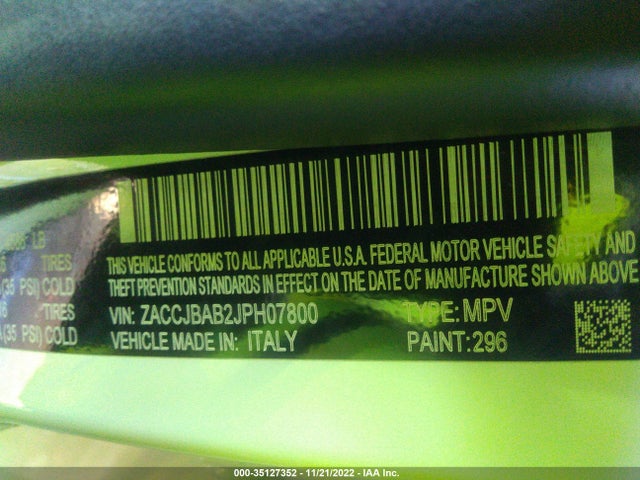 2018 Jeep Renegade, VIN: ZACCJBAB2JPH07800