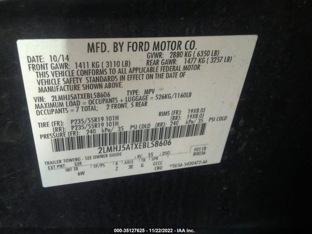 Lincoln Mkt Ecoboost 2014 2LMHJ5ATXEBL58606 Image 10