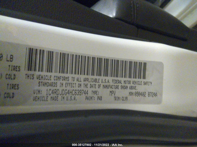 2017 Dodge Durango, VIN: 1C4RDJDG4HC639744