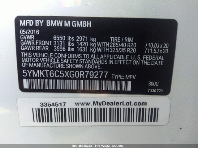 BMW X5 M 2016 5YMKT6C5XG0R79277 Image 9