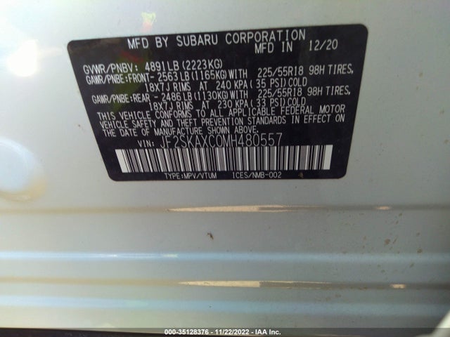 2021 Subaru Forester, VIN: JF2SKAXC0MH480557