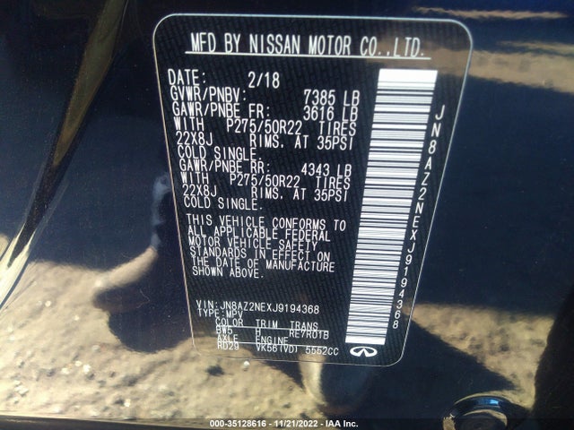 2018 Infiniti QX80, VIN: JN8AZ2NEXJ9194368