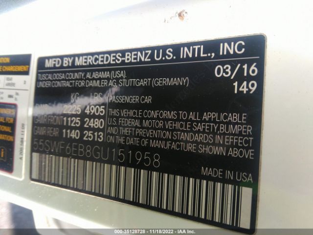 55SWF6EB8GU151958 Mercedes-Benz C-class C 450 Amg