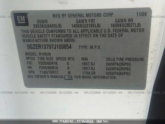 2007 SATURN OUTLOOK XE VIN: 5GZER13797J100854