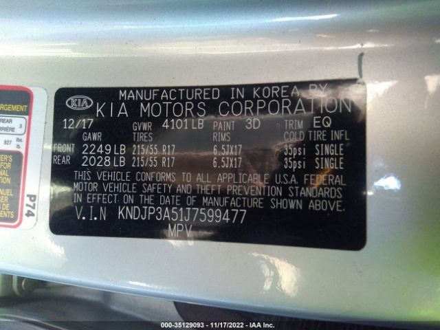 KNDJP3A51J7599477 KIA SOUL +