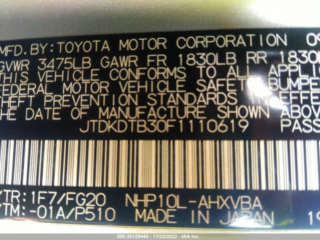 2015 Toyota Prius, VIN: JTDKDTB30F1110619