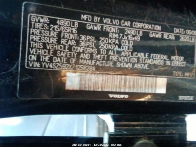 YV4SZ592X71258284 Volvo XC70