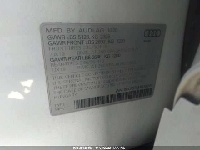 WA1DECF37M1039099 Audi Q3 S Line Premium