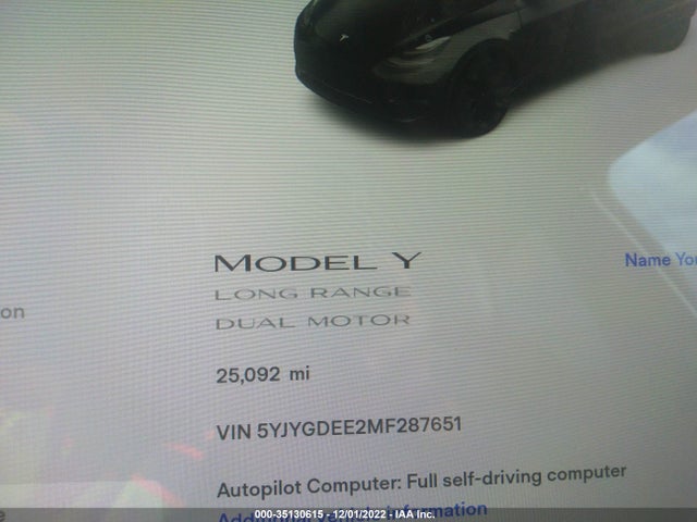 Tesla Model Y Long Range 2021 5YJYGDEE2MF287651 Image 8