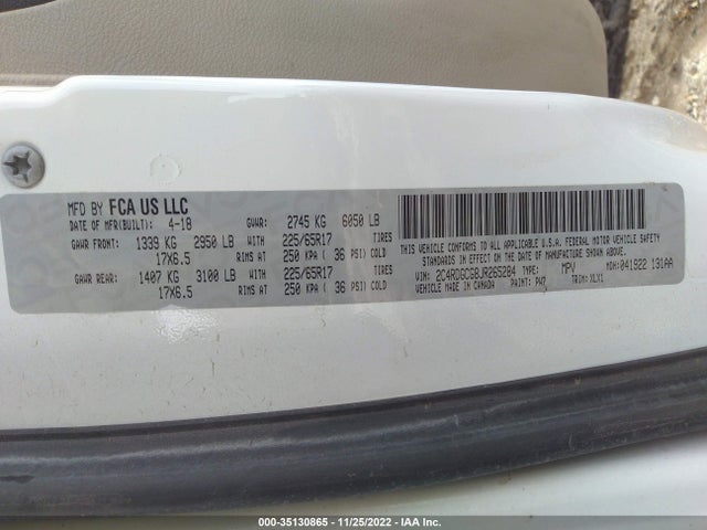 Dodge Grand Caravan Sxt 2018 2C4RDGCG8JR265284 Image 9