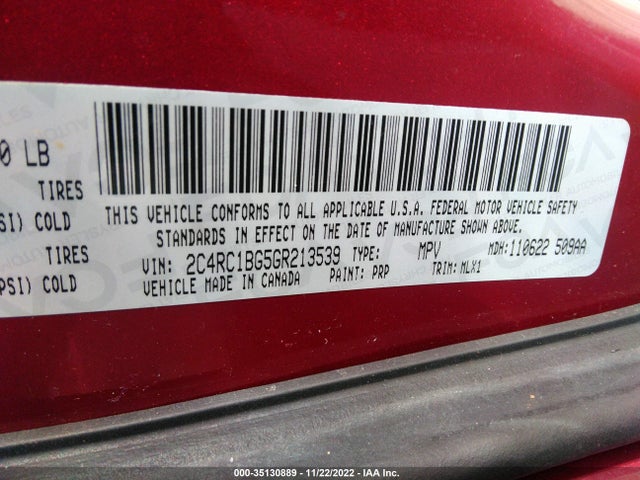 2C4RC1BG5GR213539 Chrysler Town & Country Touring