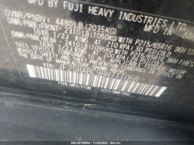 JF2SHABC9BH711068 Subaru Forester 2.5x