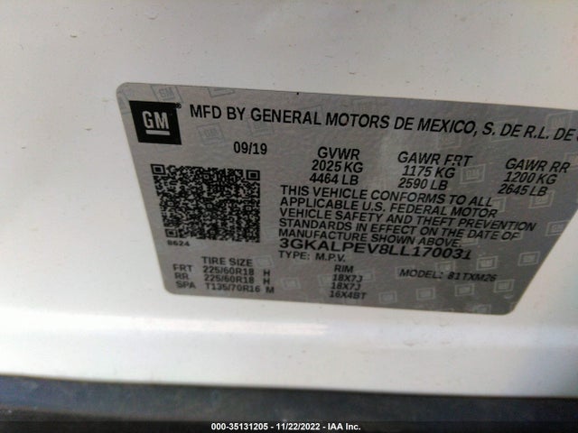 2020 GMC Terrain, VIN: 3GKALPEV8LL170031