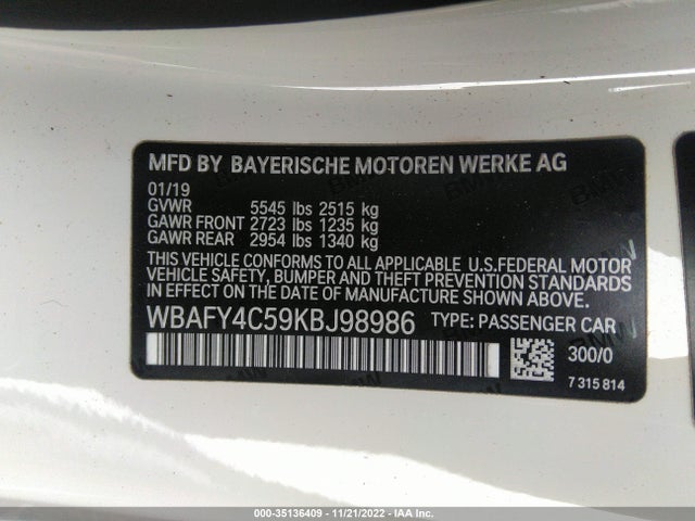 2019 BMW 8 Series, VIN: WBAFY4C59KBJ98986