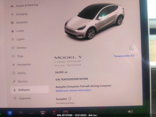 Tesla Model Y 2022 7SAYGDEE5NF321358 Image 7