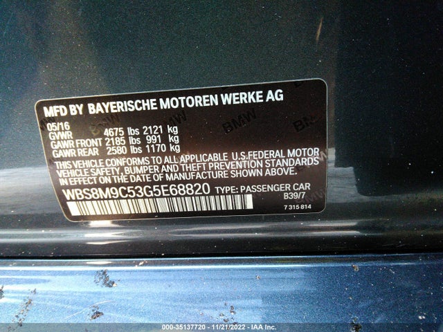 BMW M3 2016 WBS8M9C53G5E68820 Image 9