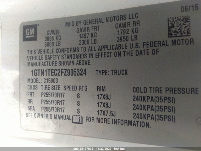 GMC SIERRA 1500 2015 1GTN1TEC2FZ906324 Image 9