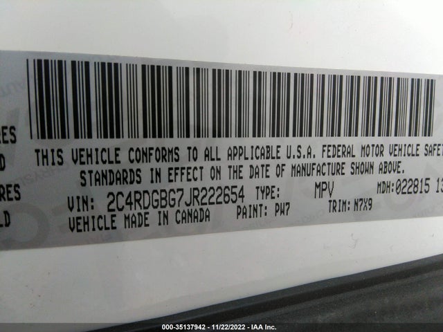 Dodge Grand Caravan Se Plus 2018 2C4RDGBG7JR222654 Image 9