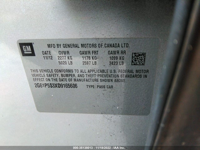 Cadillac XTS LUXURY 2013 2G61P5S3XD9165606 Image 10