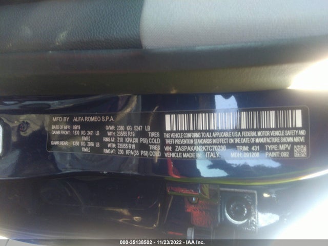 ZASPAKAN2K7C70236 Alfa Romeo Stelvio