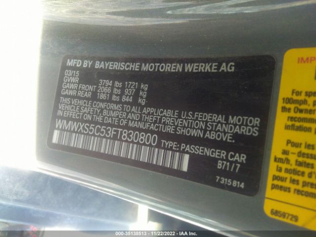 WMWXS5C53FT830800 Mini COOPER HARDTOP 4 DOOR