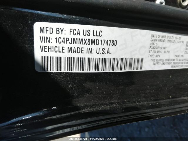 1C4PJMMX8MD174780 Jeep Cherokee