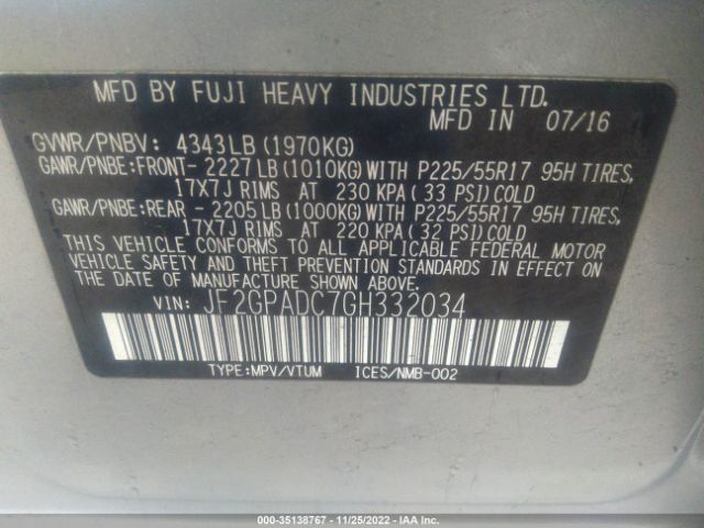 JF2GPADC7GH332034 Subaru Crosstrek Premium