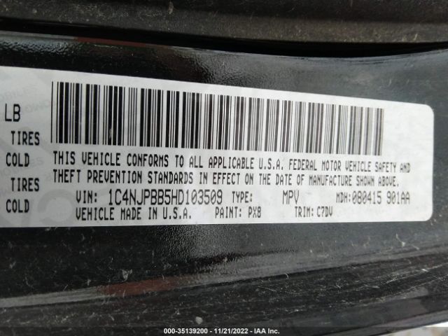1C4NJPBB5HD103509 Jeep Patriot Sport