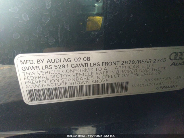 Audi A6 2008 WAUEH74F48N112737 Image 10