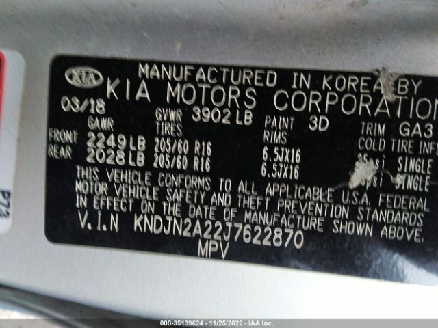 KNDJN2A22J7622870 KIA Soul Base