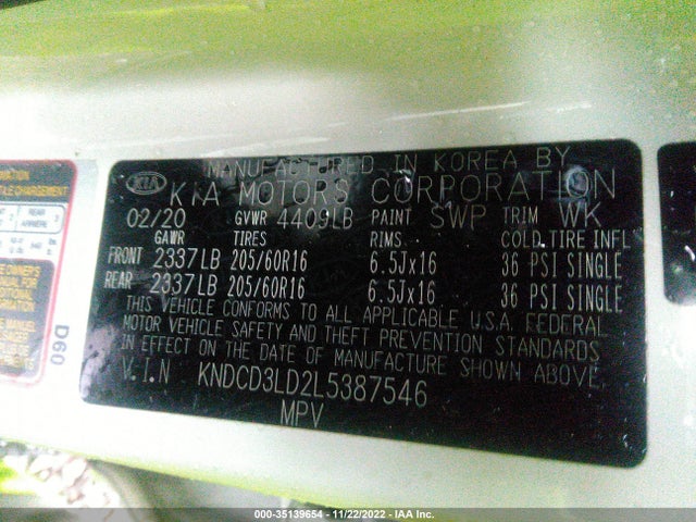 2020 Kia Niro, VIN: KNDCD3LD2L5387546