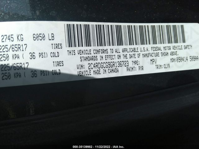 2C4RDGCG9GR136723 Dodge Grand Caravan Sxt Plus