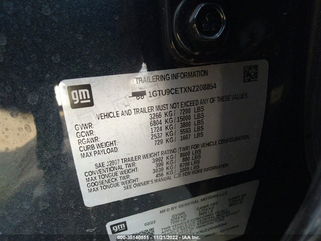 GMC Sierra 1500 Limited Elevation 2022 1GTU9CETXNZ208854 Image 11