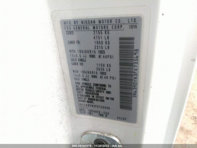 Chevrolet City Express Cargo Van Ls 2015 3N63M0YN3FK735698 Image 10