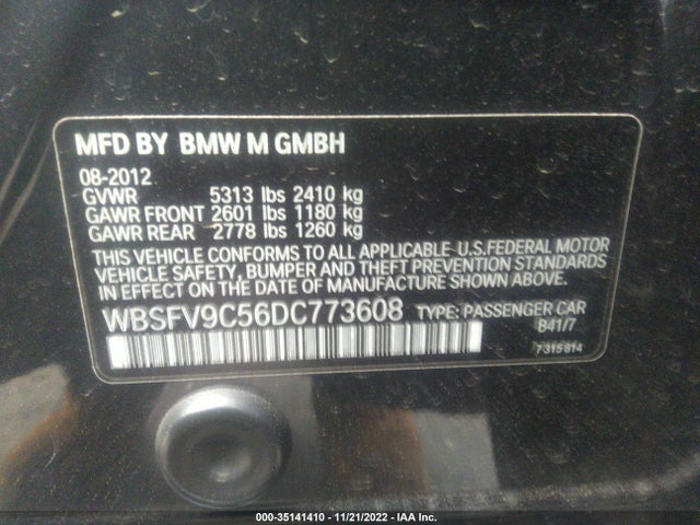 BMW M5 2013 WBSFV9C56DC773608 Image 9