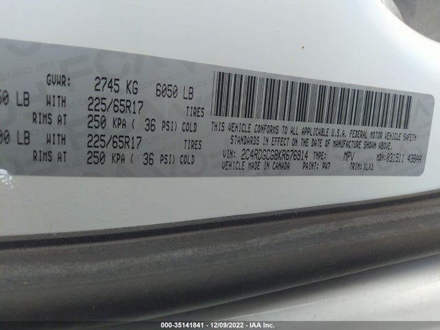 Dodge Grand Caravan Sxt 2019 2C4RDGCG8KR676914 Image 9